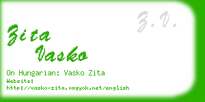 zita vasko business card